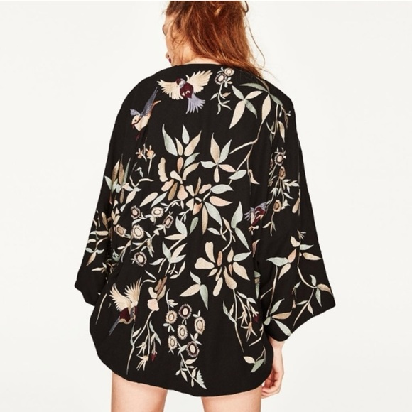 Zara Floral Embroidered Kimono - Picture 5 of 7